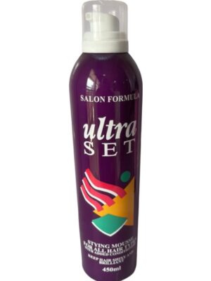 Ultra Set Salon Formula Styling Mousse For All Hair Types With Added Conditioners