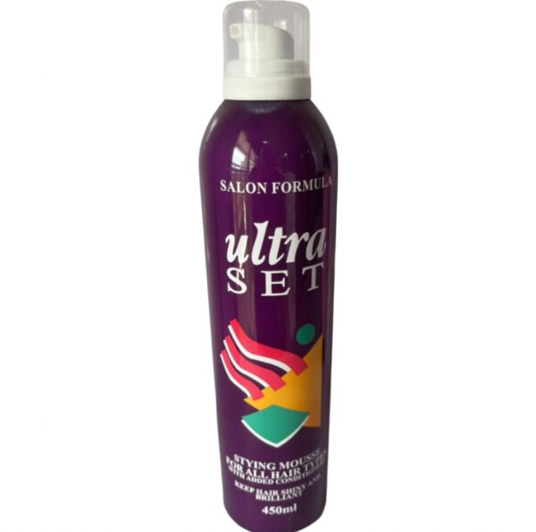 Ultra Set Salon Formula Styling Mousse For All Hair Types With Added Conditioners