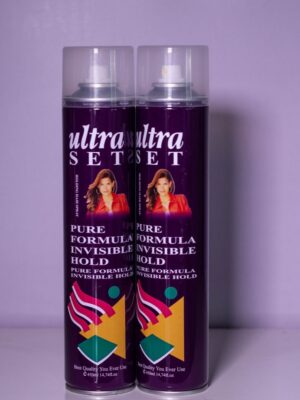 Ultra Set Hair Spray - Pure Formula Invisible Hold - 450ml - Extra Strong Professional Styling Spray